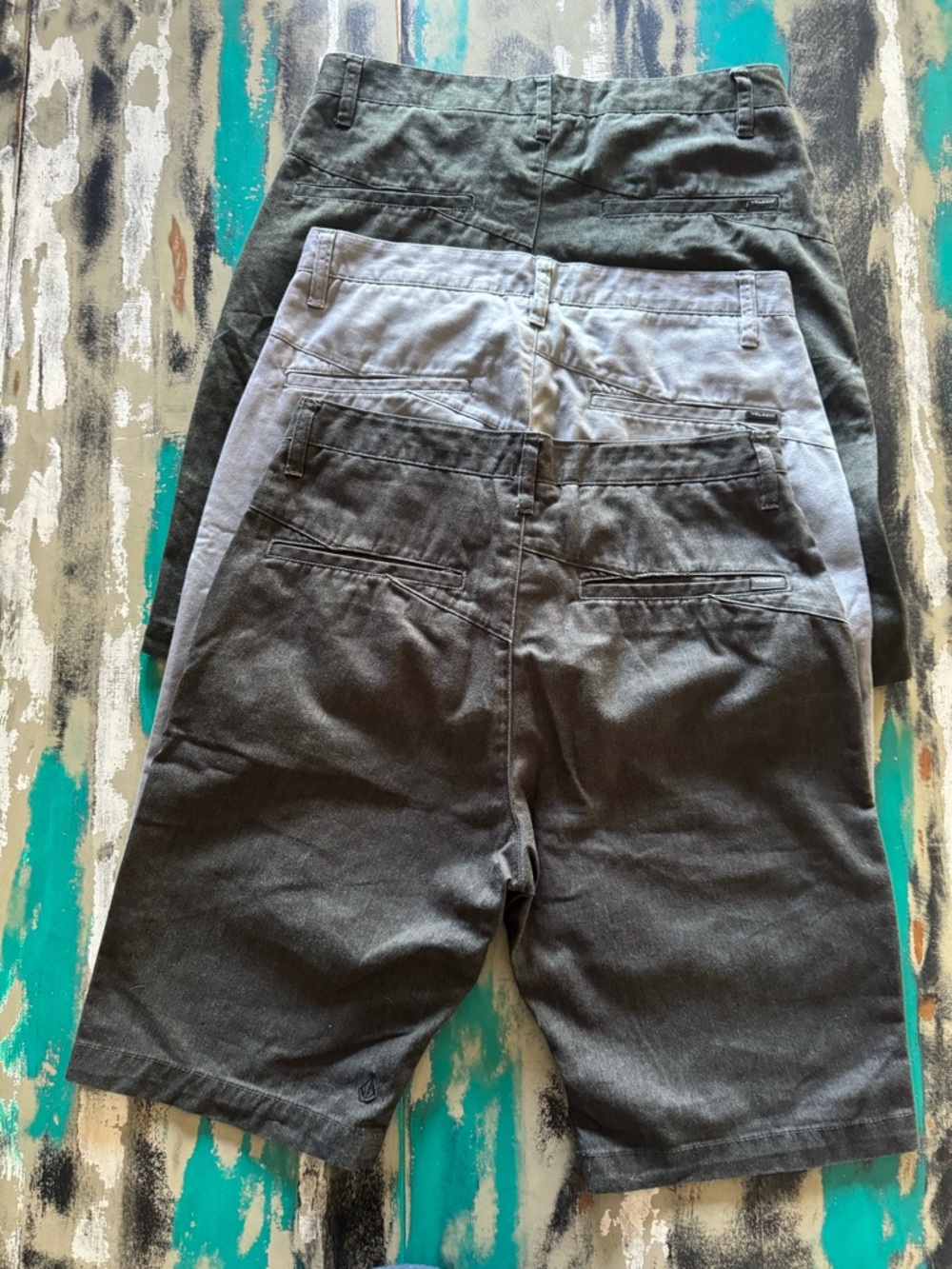 Volcom Men's Grey Flat Front Shorts Lot of 3